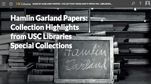screenshot for digital exhibition, hamlin garland