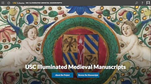screenshot for digital exhibition, illuminated manuscripts