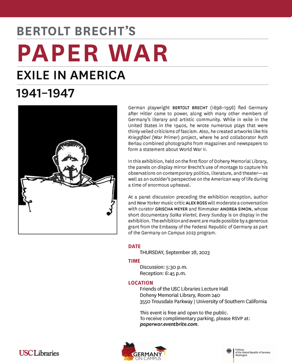 BERTOLT BRECHT’S PAPER WAR EXILE IN AMERICA 1941–1947