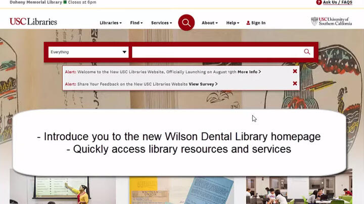 Wilson Dental Library Website Introduction Video Tutorial