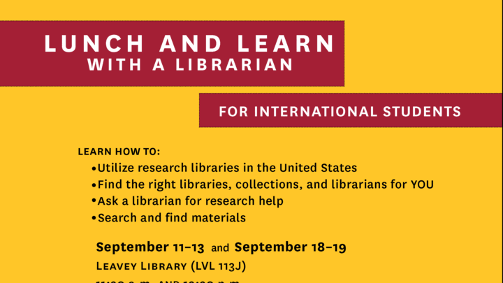 Lunch and Learn with a Librarian for International Students
