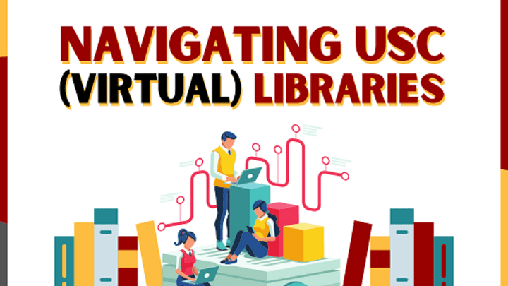 Image of Navigating USC (Virtual) Libraries Flier