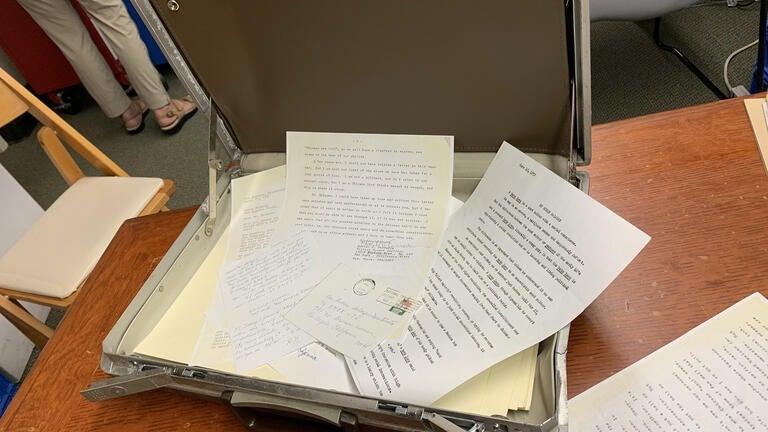 Ruben Salazar's briefcase (Photo/Gustavo Solis, USC News)