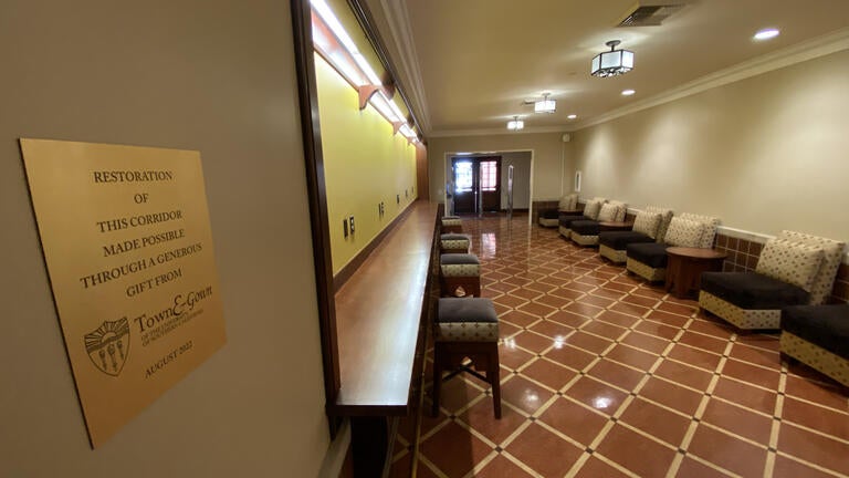 A refreshed Nazarian Corridor in USC's Doheny Memorial Library