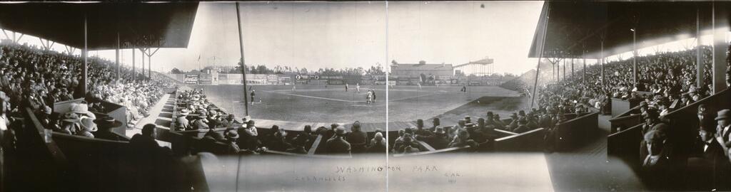 A view of Chutes Park from behind home plate. Courtesy of the Library of Congress
