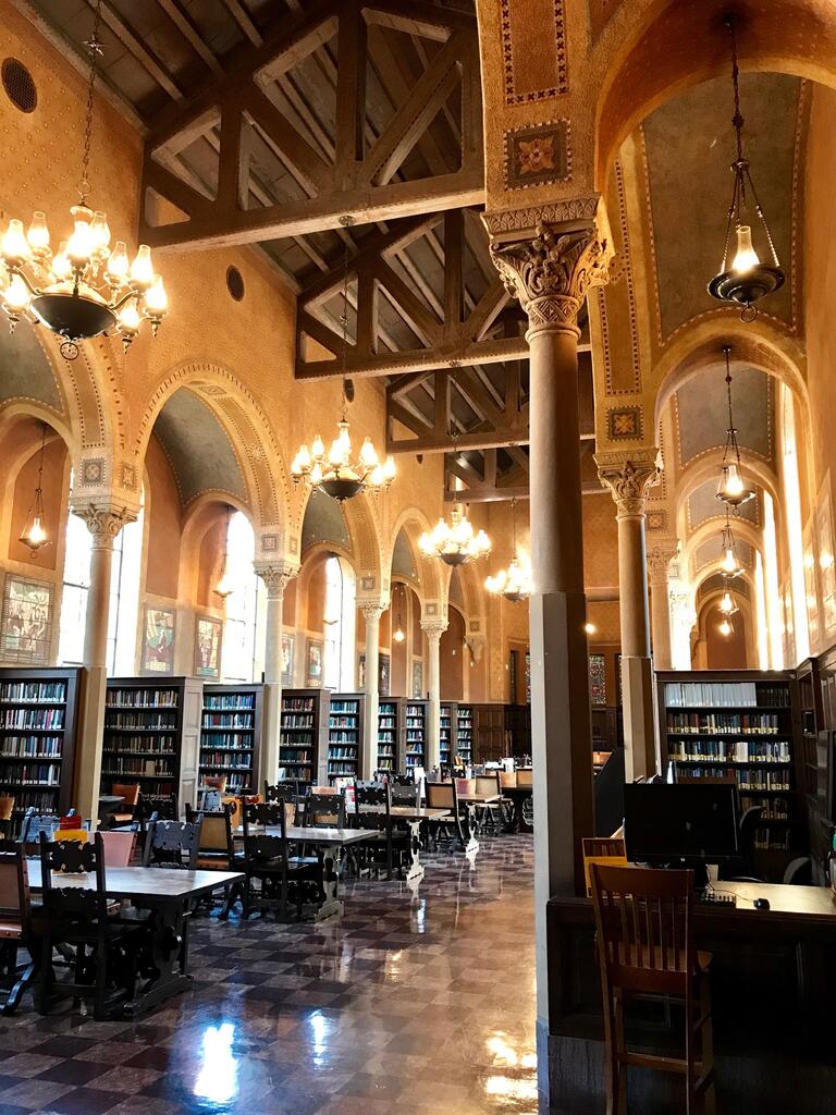 Main reading room of Hoose Library of Philosophy
